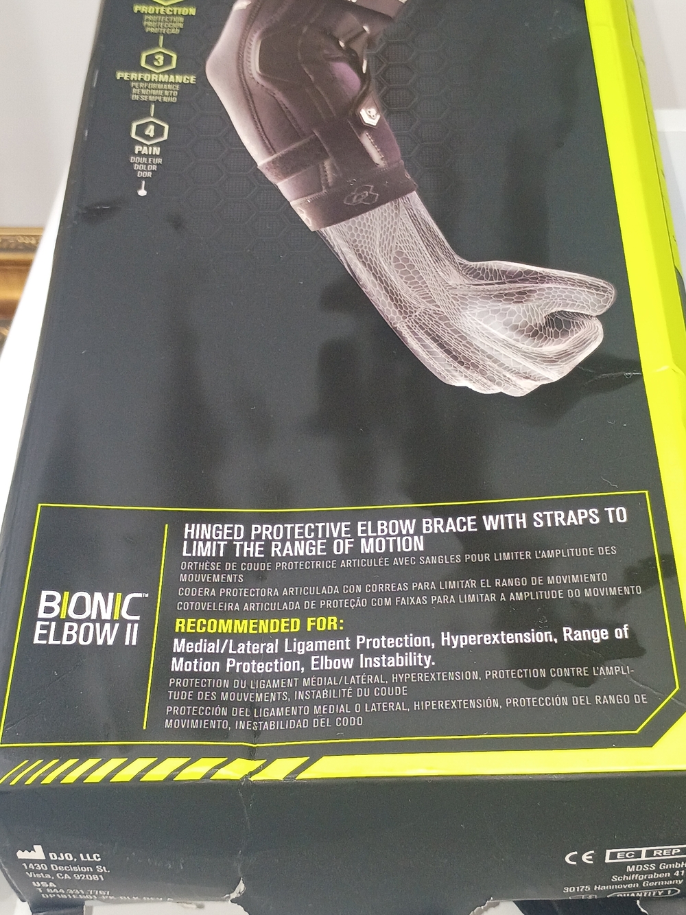 Donjoy Bionic Elbow II Support Brace - Black - Picture 7 of 8